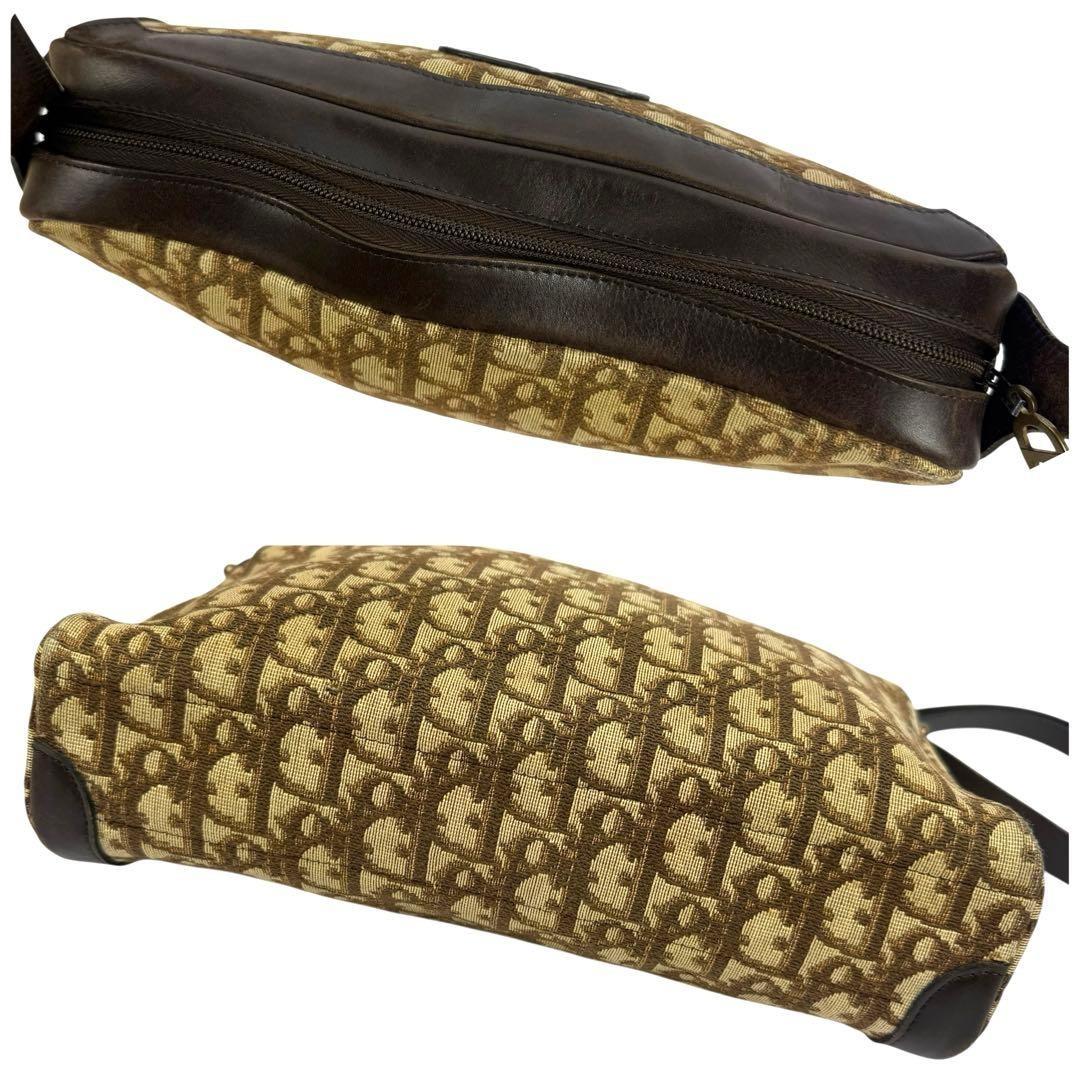 Christian Dior Shoulder Bag Purse CD Trotter Canvas Khaki Authentic