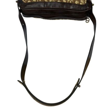 Christian Dior Shoulder Bag Purse CD Trotter Canvas Khaki Authentic