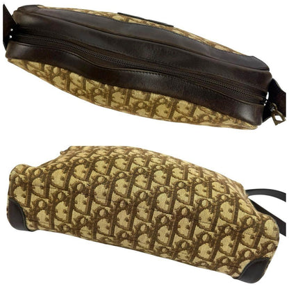 Christian Dior Shoulder Bag Purse CD Trotter Canvas Khaki Authentic