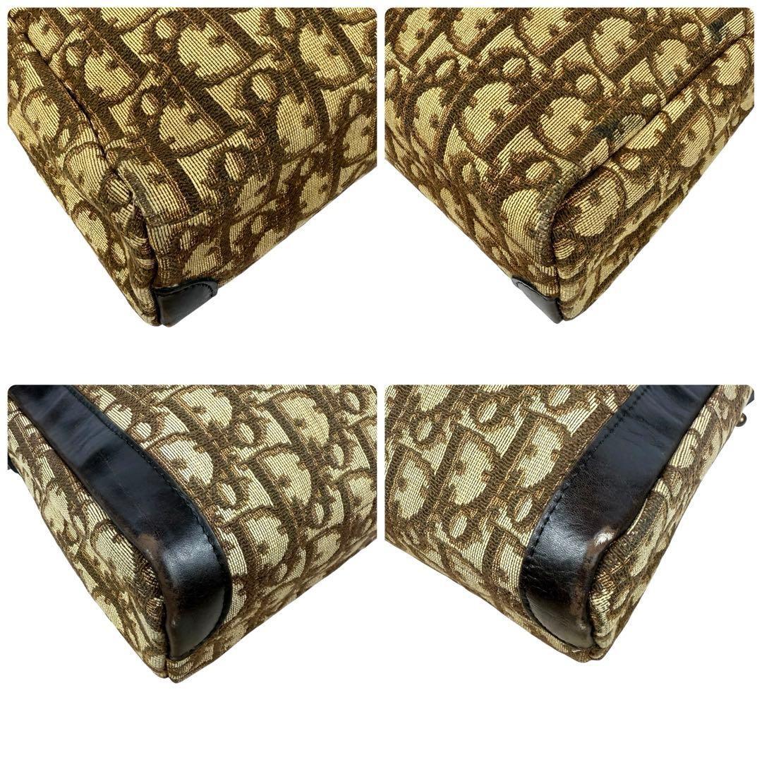 Christian Dior Shoulder Bag Purse CD Trotter Canvas Khaki Authentic
