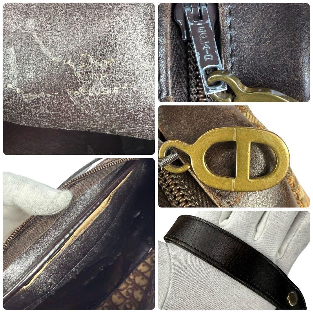 Christian Dior Shoulder Bag Purse CD Trotter Canvas Khaki Authentic