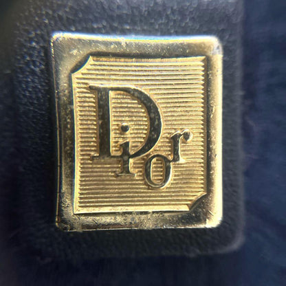Christian Dior Clutch Bag Second Bag Logo Trotter Navy Gold Authentic