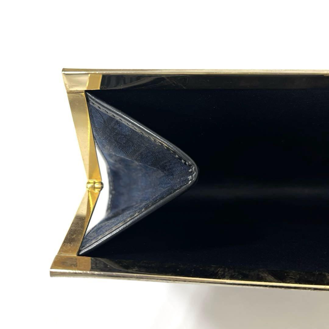 Christian Dior Clutch Bag Second Bag Logo Trotter Navy Gold Authentic