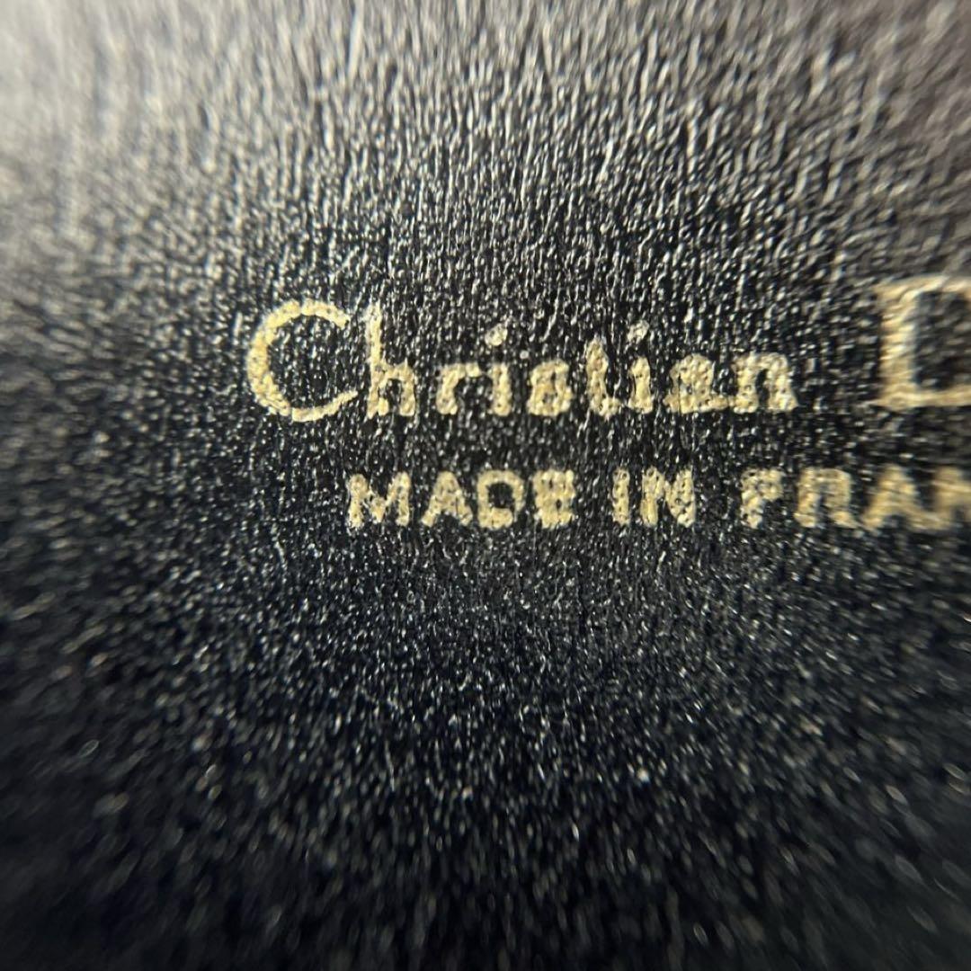 Christian Dior Clutch Bag Second Bag Logo Trotter Navy Gold Authentic