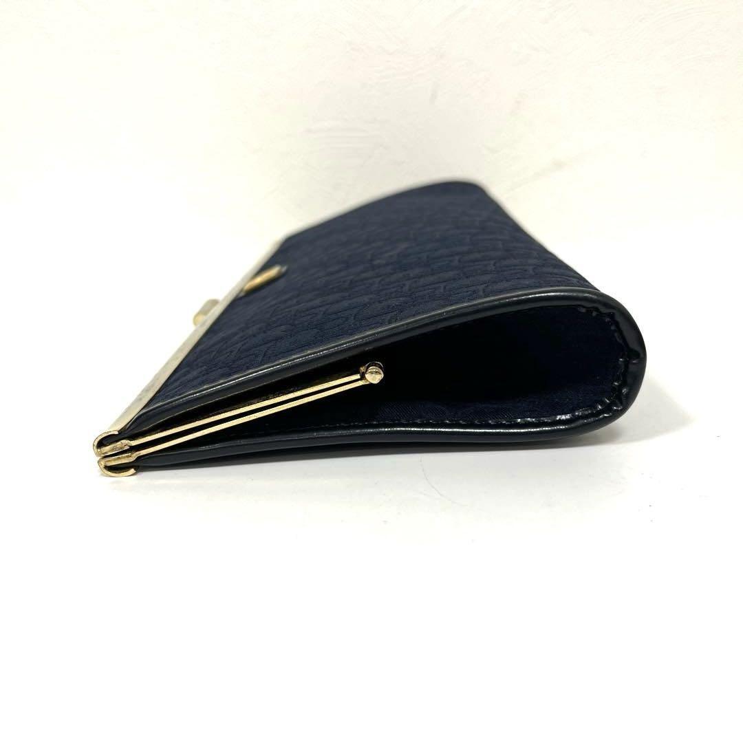 Christian Dior Clutch Bag Second Bag Logo Trotter Navy Gold Authentic