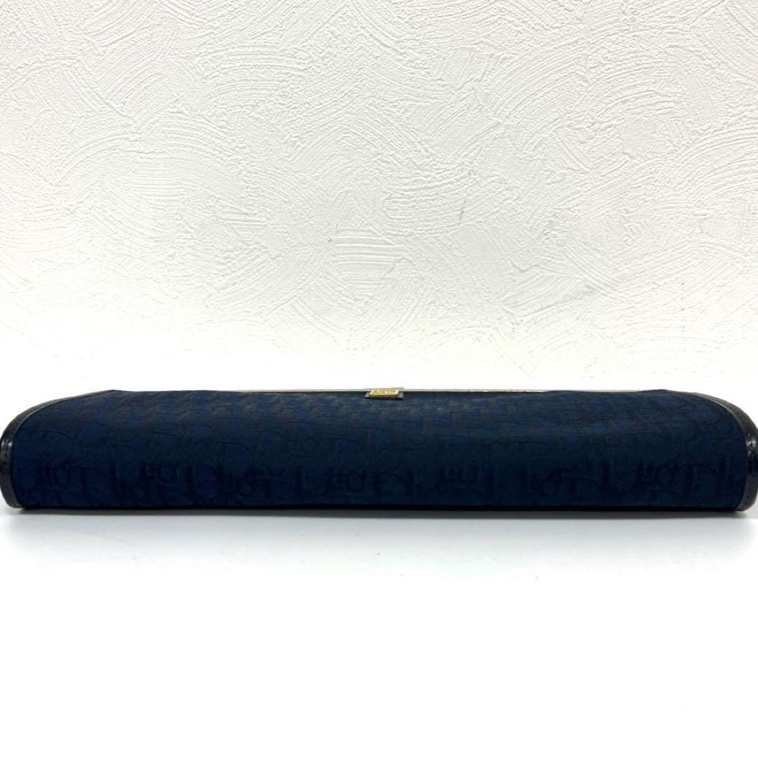 Christian Dior Clutch Bag Second Bag Logo Trotter Navy Gold Authentic