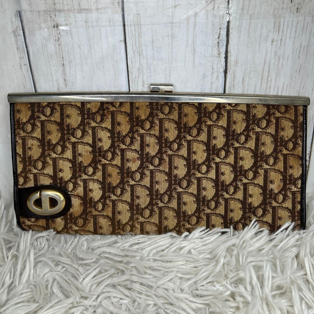 Christian Dior Clutch Bag Second Bag CD Trotter Brown Authentic