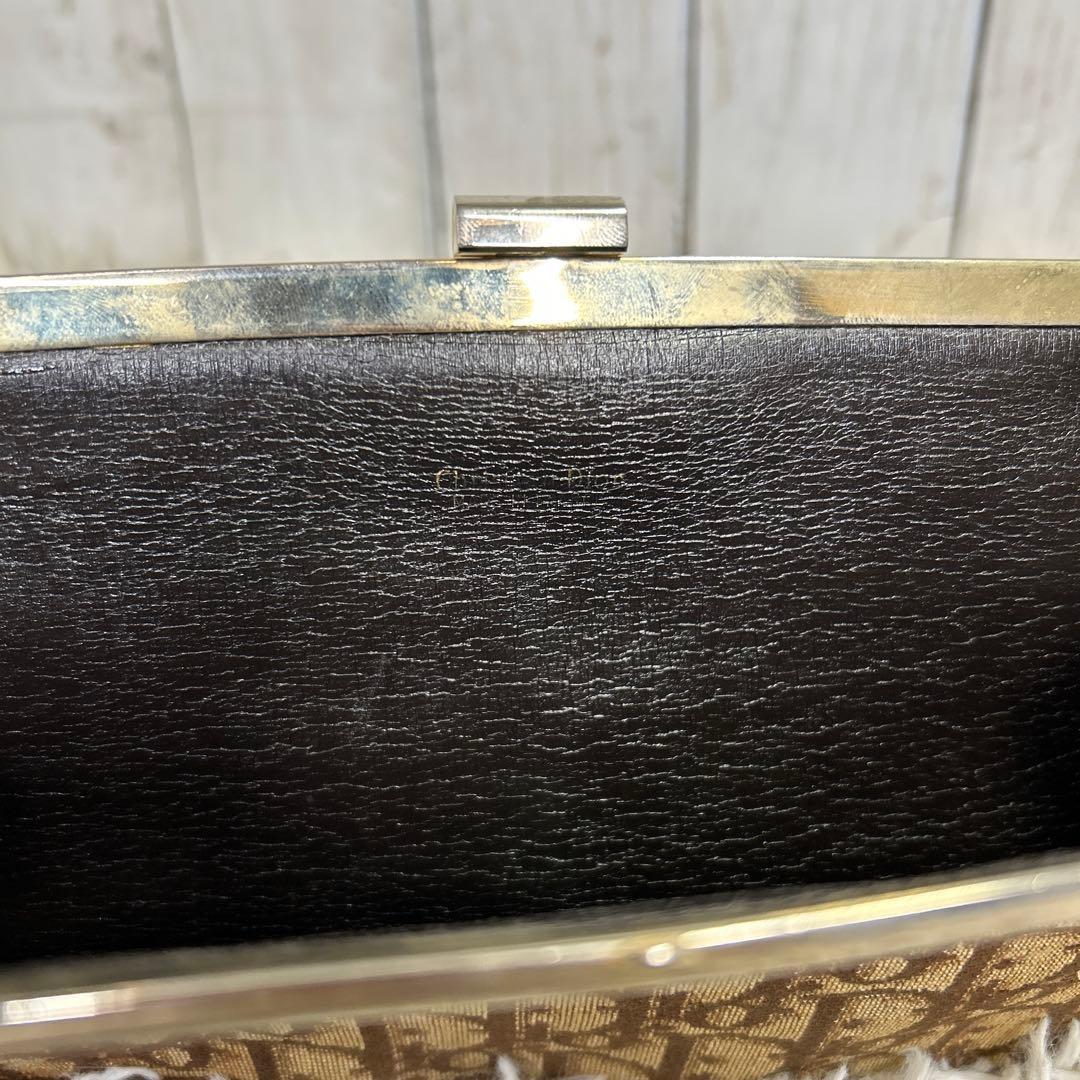 Christian Dior Clutch Bag Second Bag CD Trotter Brown Authentic