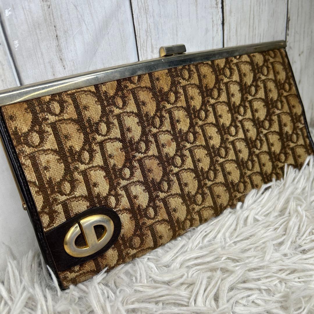 Christian Dior Clutch Bag Second Bag CD Trotter Brown Authentic