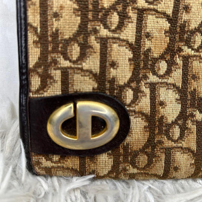Christian Dior Clutch Bag Second Bag CD Trotter Brown Authentic