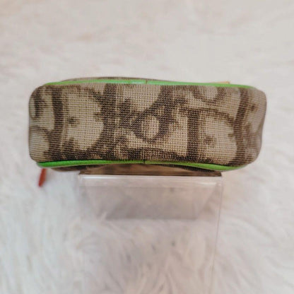 Christian Dior Pouch Trotter No.1 Nylon PVC Leather Brown Authentic