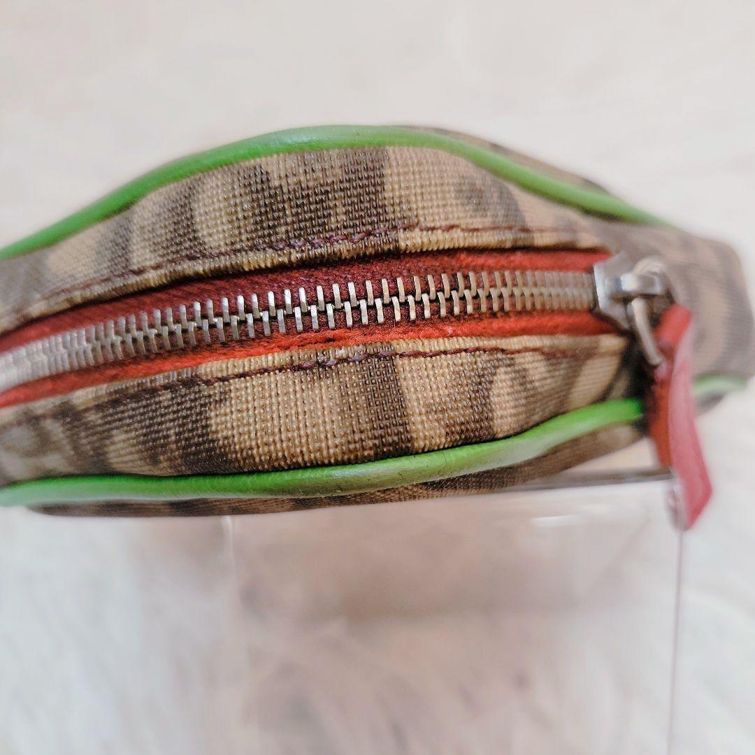 Christian Dior Pouch Trotter No.1 Nylon PVC Leather Brown Authentic