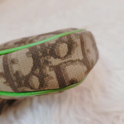 Christian Dior Pouch Trotter No.1 Nylon PVC Leather Brown Authentic