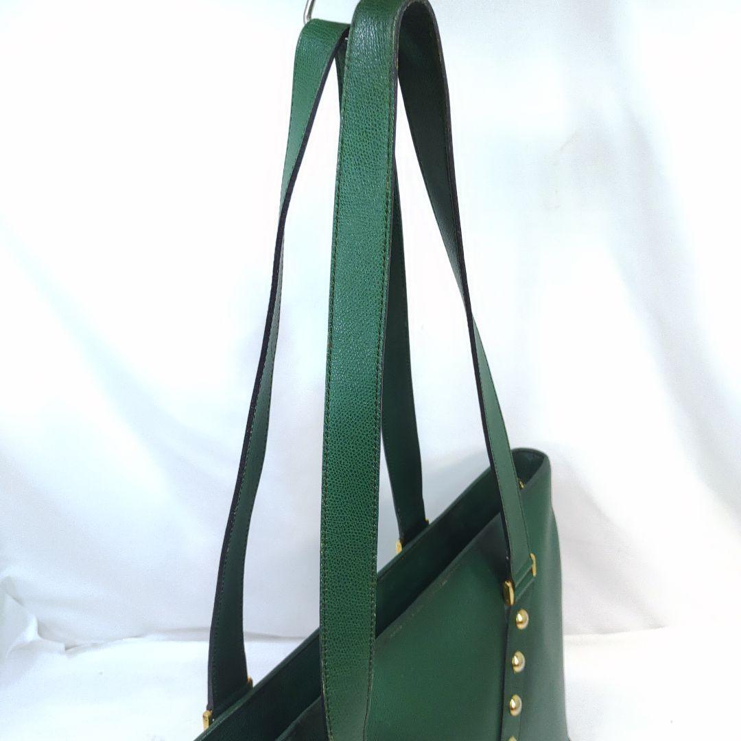 Saint Laurent Hand Bag Tote Purse Y Line Leather Green Authentic