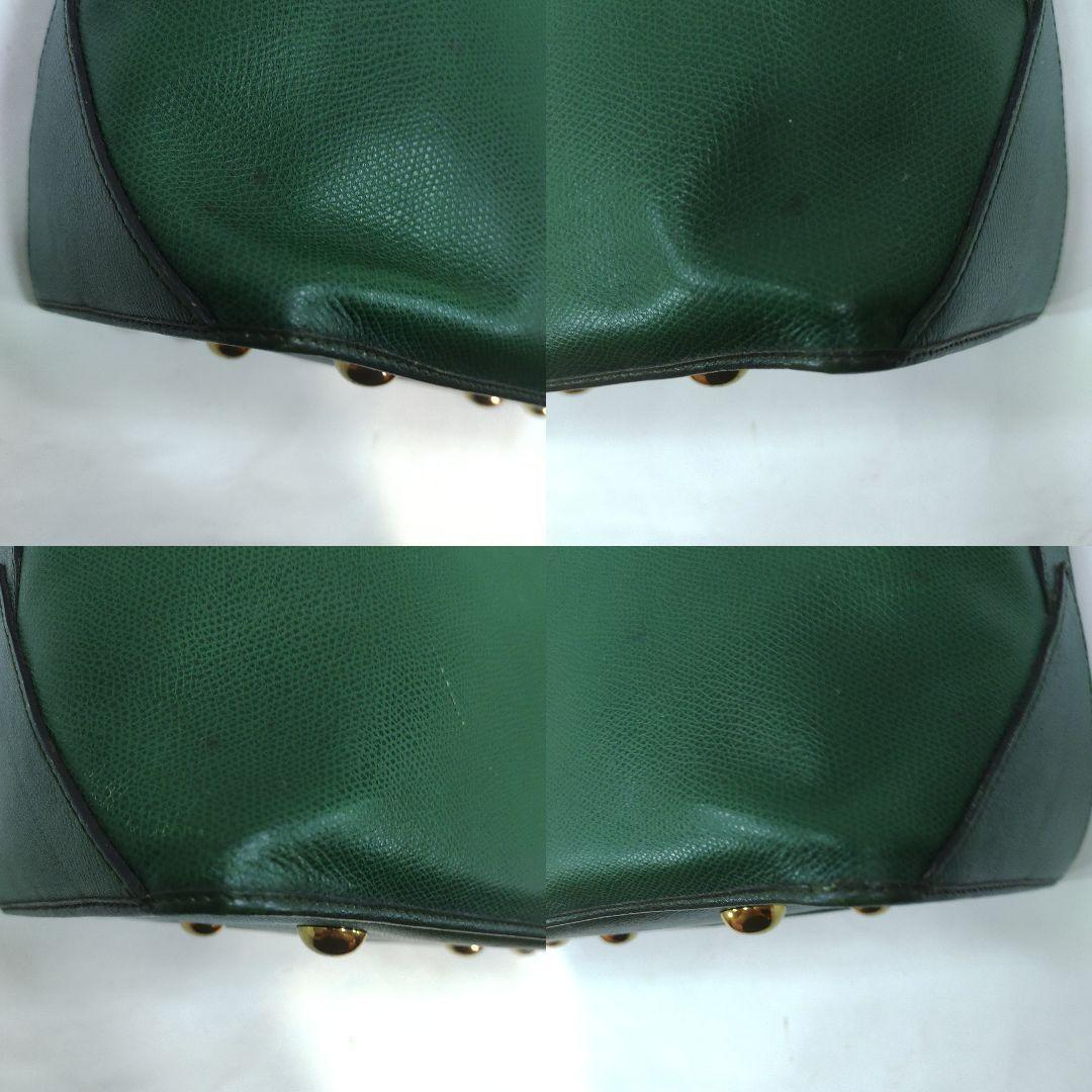 Saint Laurent Hand Bag Tote Purse Y Line Leather Green Authentic