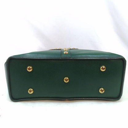 Saint Laurent Hand Bag Tote Purse Y Line Leather Green Authentic