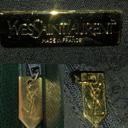 Saint Laurent Hand Bag Tote Purse Y Line Leather Green Authentic