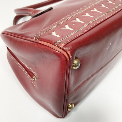 Saint Laurent Boston Bag Hand Tote Purse YSL Logo Leather Authentic