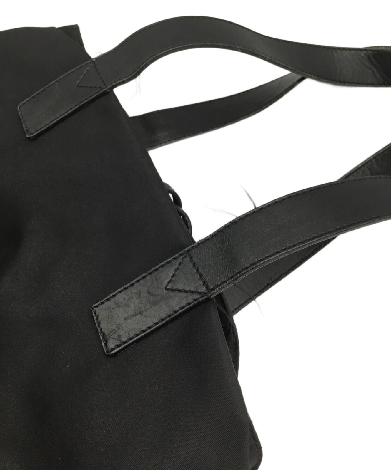 FENDI Hand Bag Tote Purse FF Nylon Black Authentic