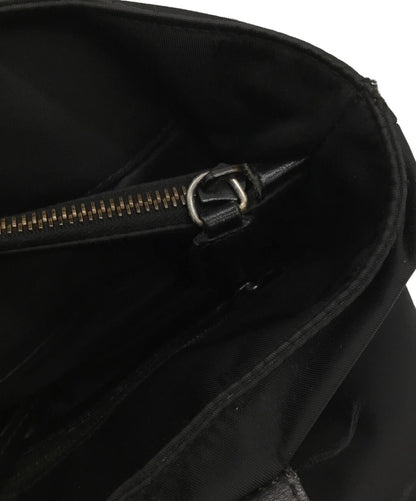 FENDI Hand Bag Tote Purse FF Nylon Black Authentic