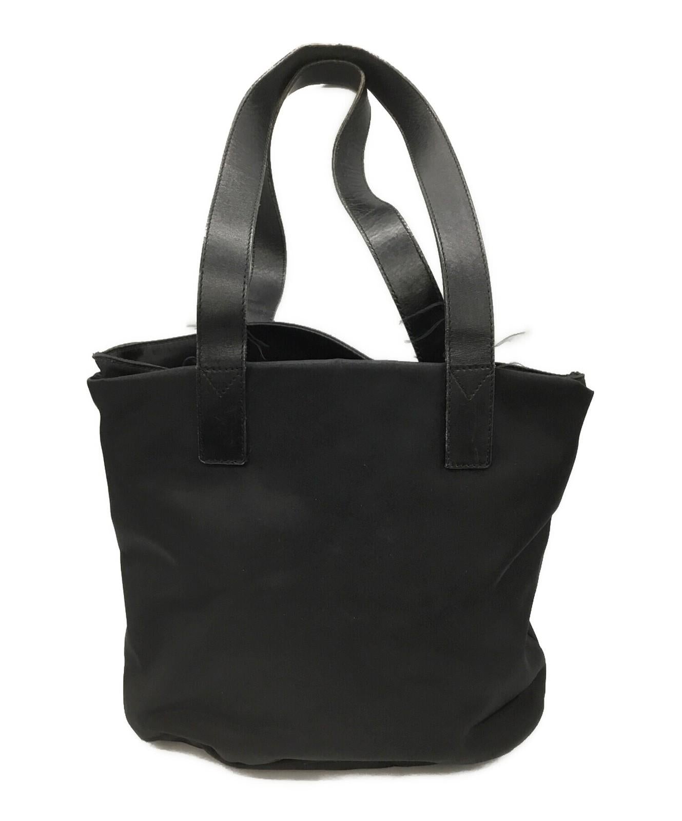 FENDI Hand Bag Tote Purse FF Nylon Black Authentic