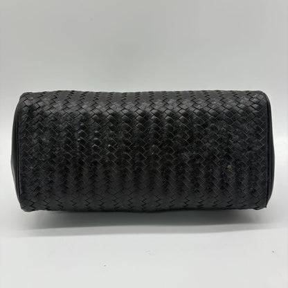 FENDI Mini Boston Bag Hand Tote Purse 2way FF Leather Black Authentic