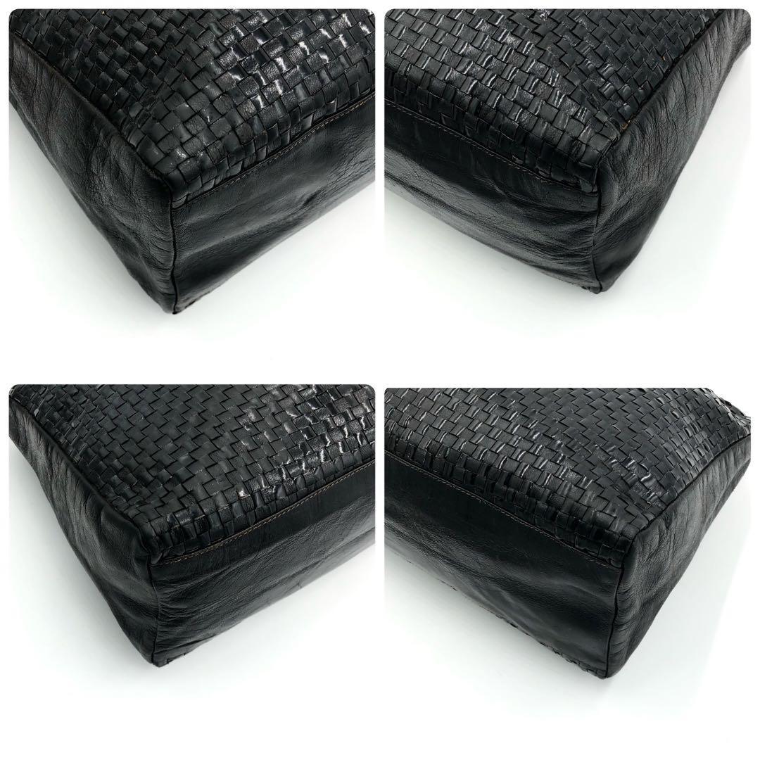 FENDI Mini Boston Bag Hand Tote Purse FF Leather Black Authentic