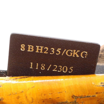 FENDI Hand Bag Tote Purse Pecan Nylon Leather Black Brown Authentic