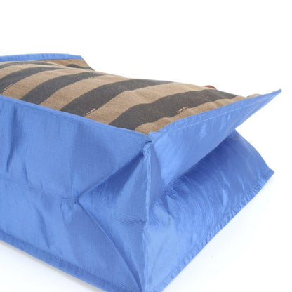 FENDI Hand Bag Tote Purse Pecan Nylon Leather Black Brown Authentic