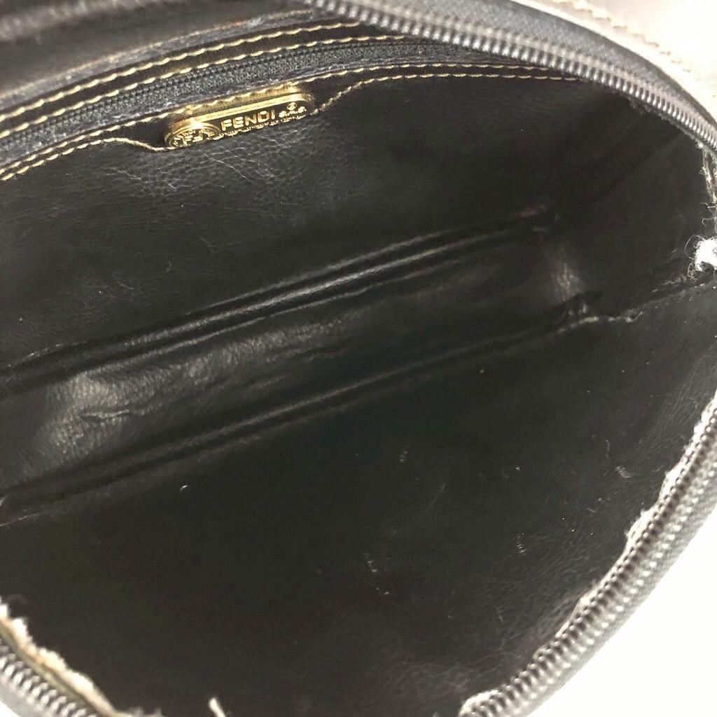 FENDI Shoulder Bag Purse FF Pecan Authentic