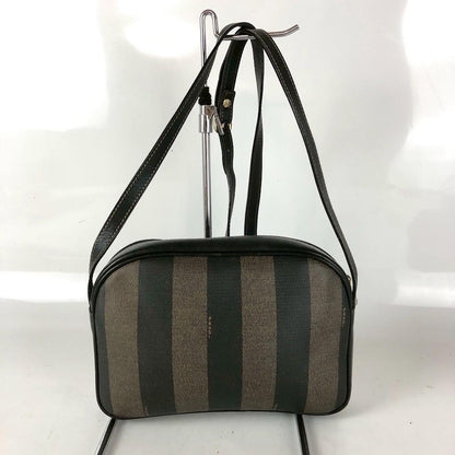 FENDI Shoulder Bag Purse FF Pecan Authentic