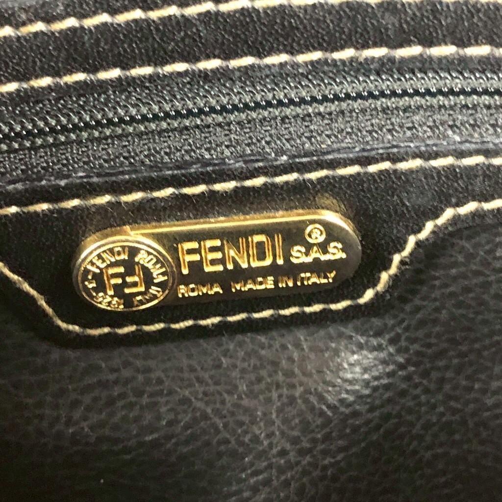 FENDI Shoulder Bag Purse FF Pecan Authentic