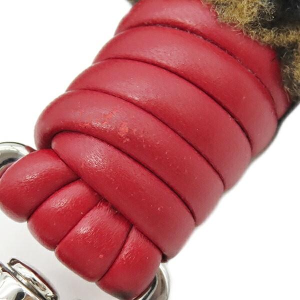 FENDI Shoulder Strap Strap you Belt FF Zucca Brown Red Authentic