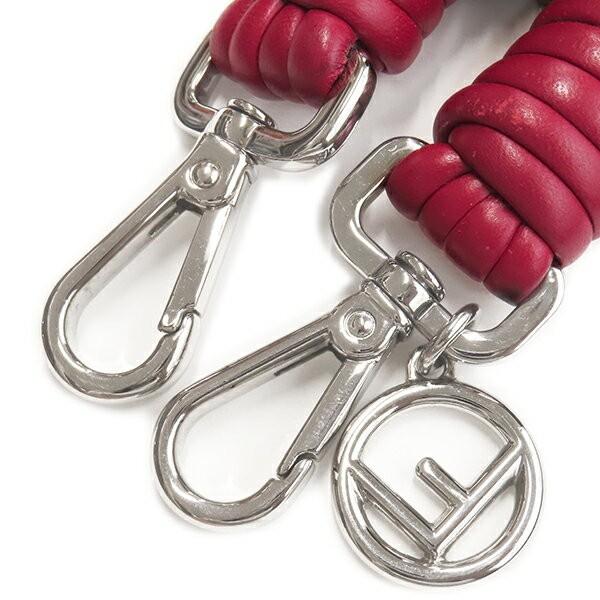 FENDI Shoulder Strap Strap you Belt FF Zucca Brown Red Authentic