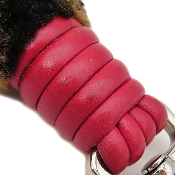 FENDI Shoulder Strap Strap you Belt FF Zucca Brown Red Authentic