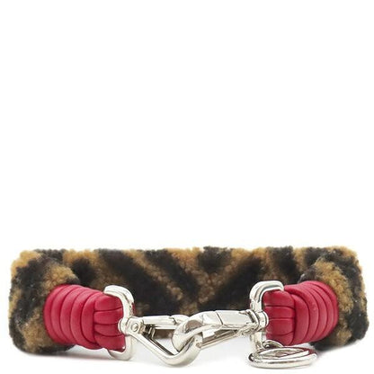 FENDI Shoulder Strap Strap you Belt FF Zucca Brown Red Authentic