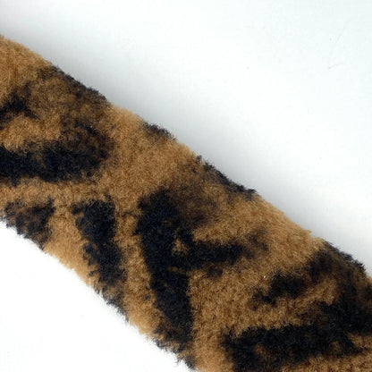 FENDI Shoulder Strap Strap you Belt FF Zucca Fabric Leather Brown Red Authentic