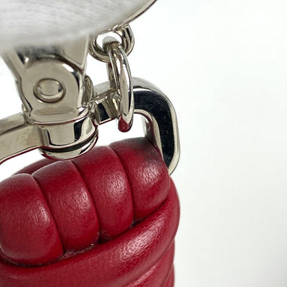 FENDI Shoulder Strap Strap you Belt FF Zucca Fabric Leather Brown Red Authentic