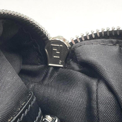 FENDI Accessory Pouch Shoulder Bag Purse FF Zucca Cotton Black Authentic