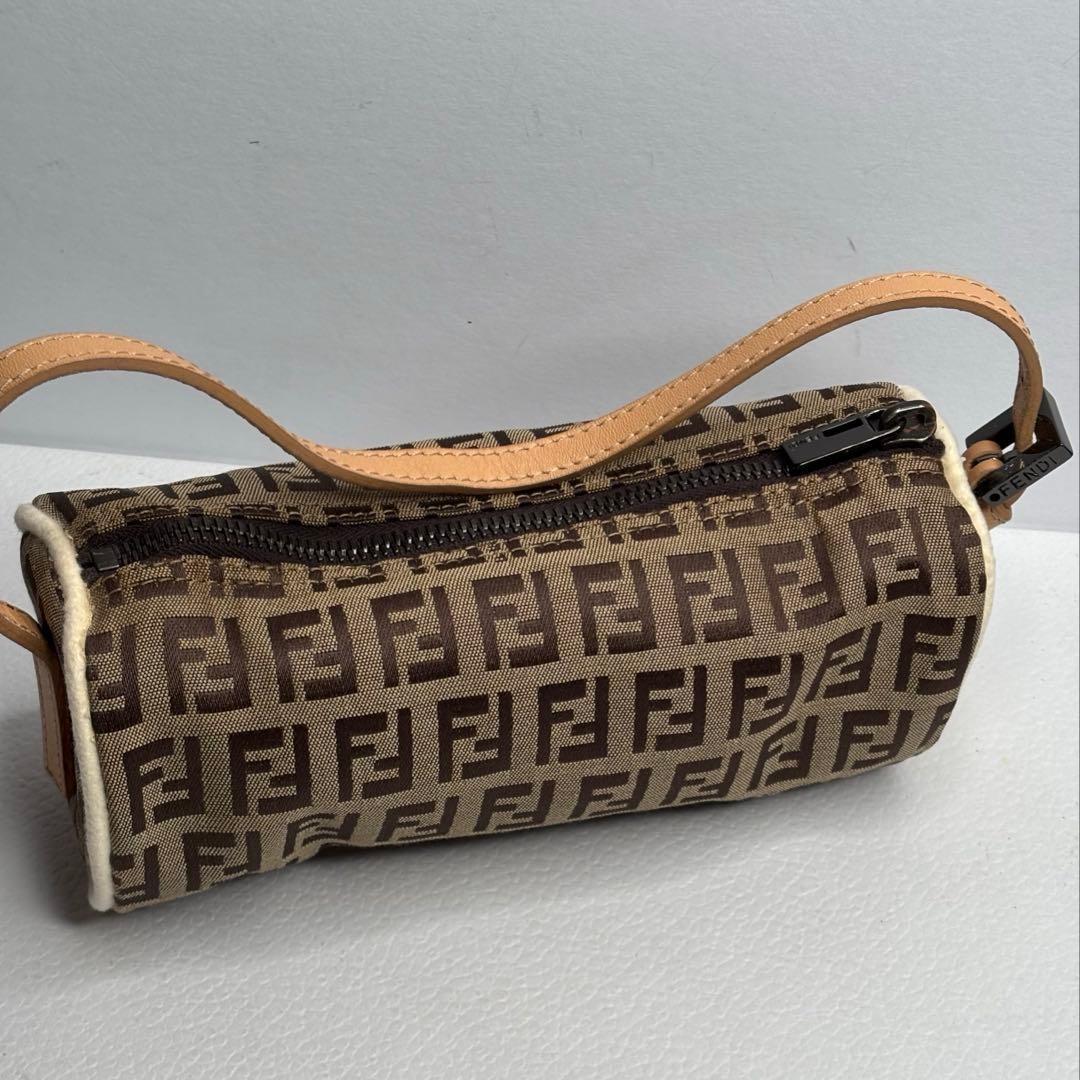 FENDI Accessory Pouch Hand Pouch FF Zucchino Authentic