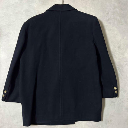 Aquascutum P Coat Asian fit XL US size L Dark Navy Authentic
