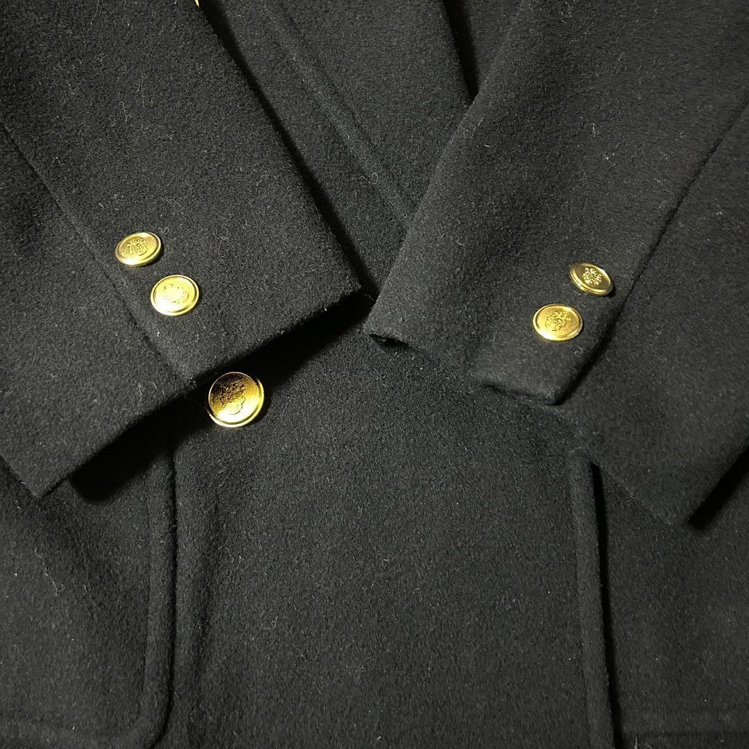 Aquascutum P Coat Asian fit XL US size L Dark Navy Authentic