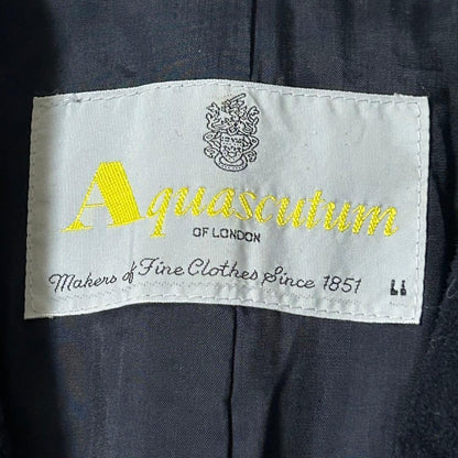 Aquascutum P Coat Asian fit XL US size L Dark Navy Authentic