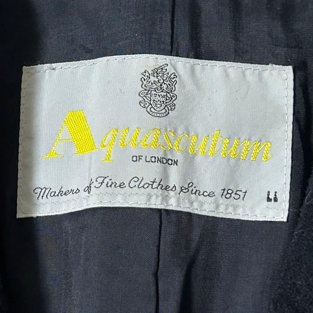 Aquascutum P Coat Asian fit XL US size L Dark Navy Authentic