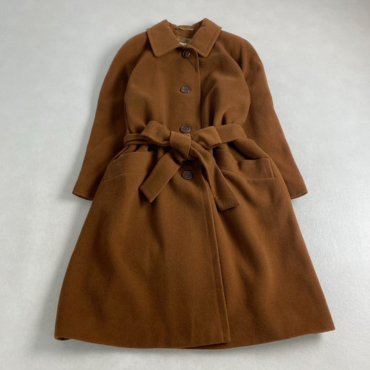 Aquascutum Long Coat Asian fit L US size M Brown Authentic