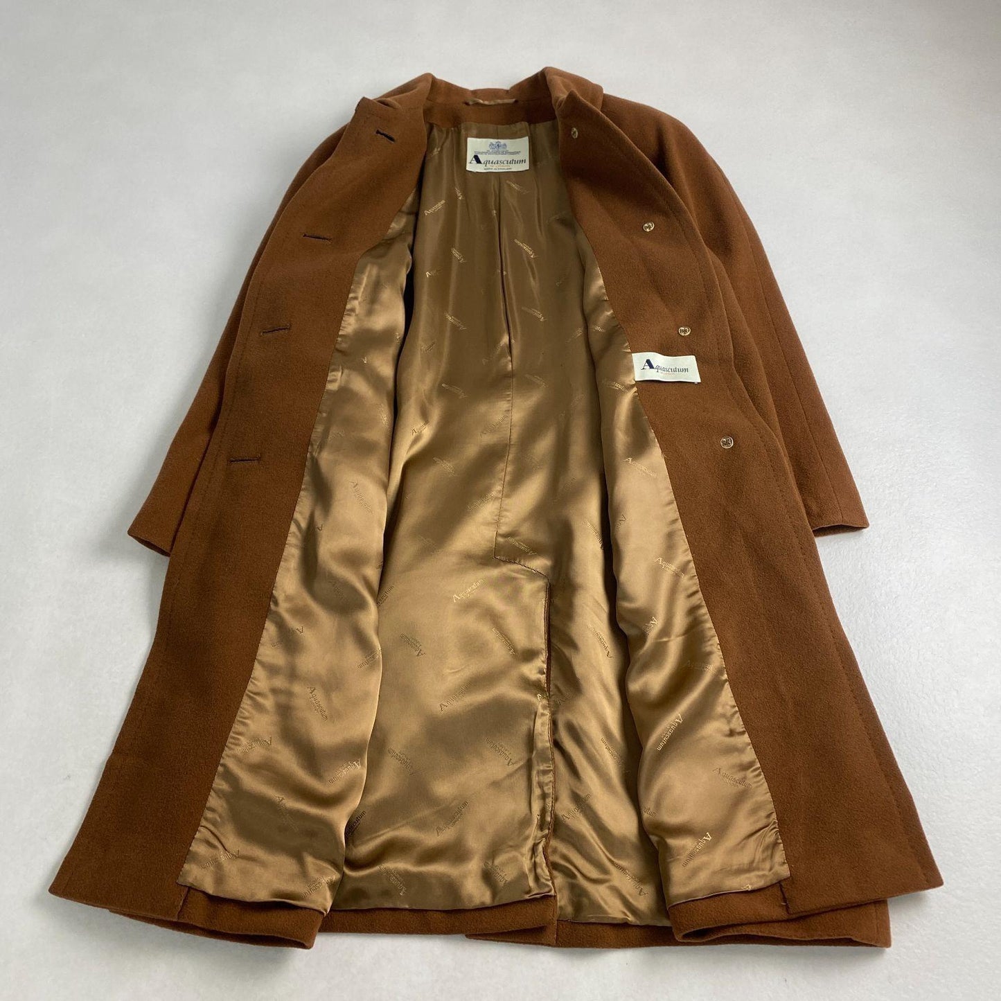 Aquascutum Long Coat Asian fit L US size M Brown Authentic