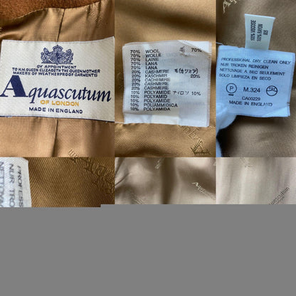 Aquascutum Long Coat Asian fit L US size M Brown Authentic