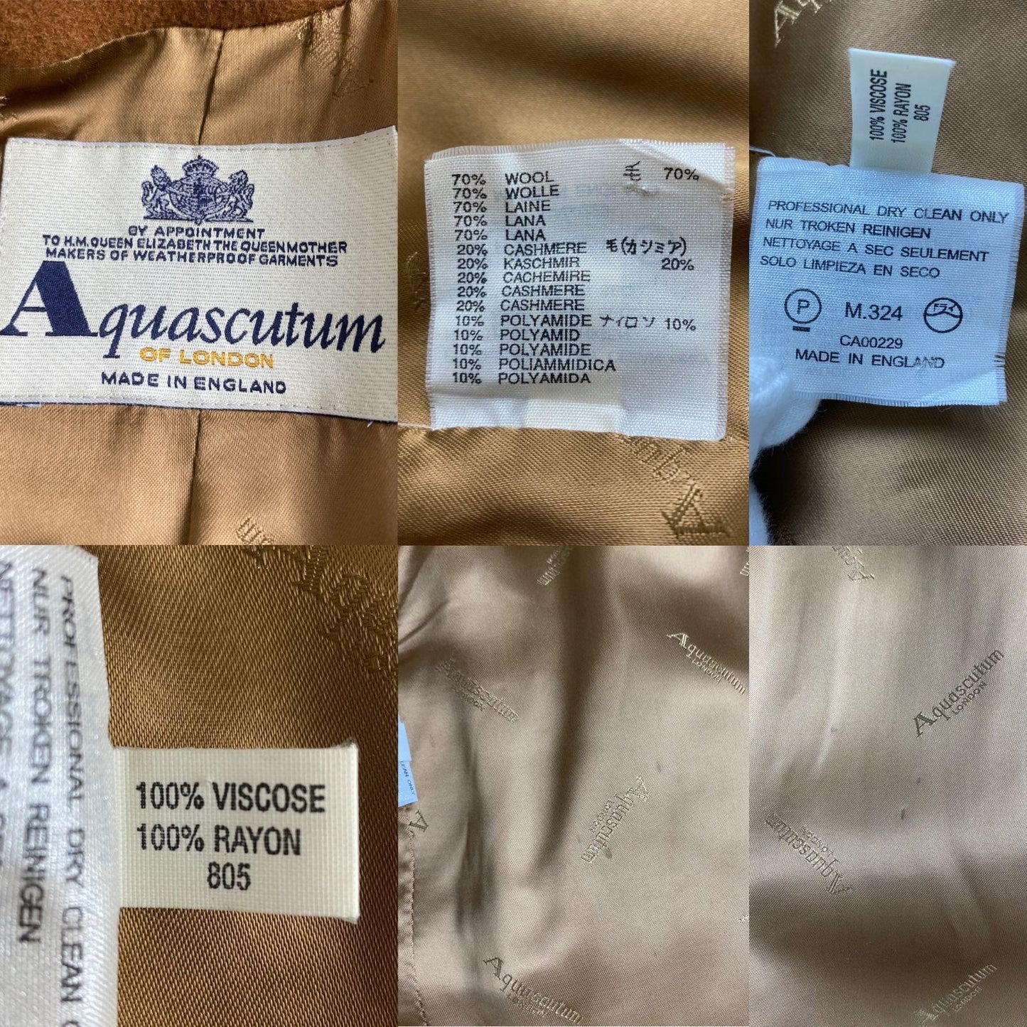 Aquascutum Long Coat Asian fit L US size M Brown Authentic