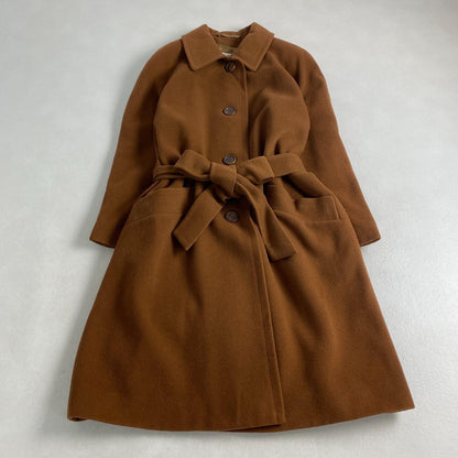 Aquascutum Long Coat Asian fit L US size M Brown Authentic