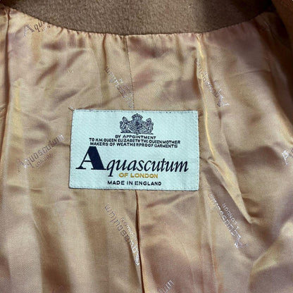 Aquascutum Long Coat Asian fit M US size S Camel Authentic